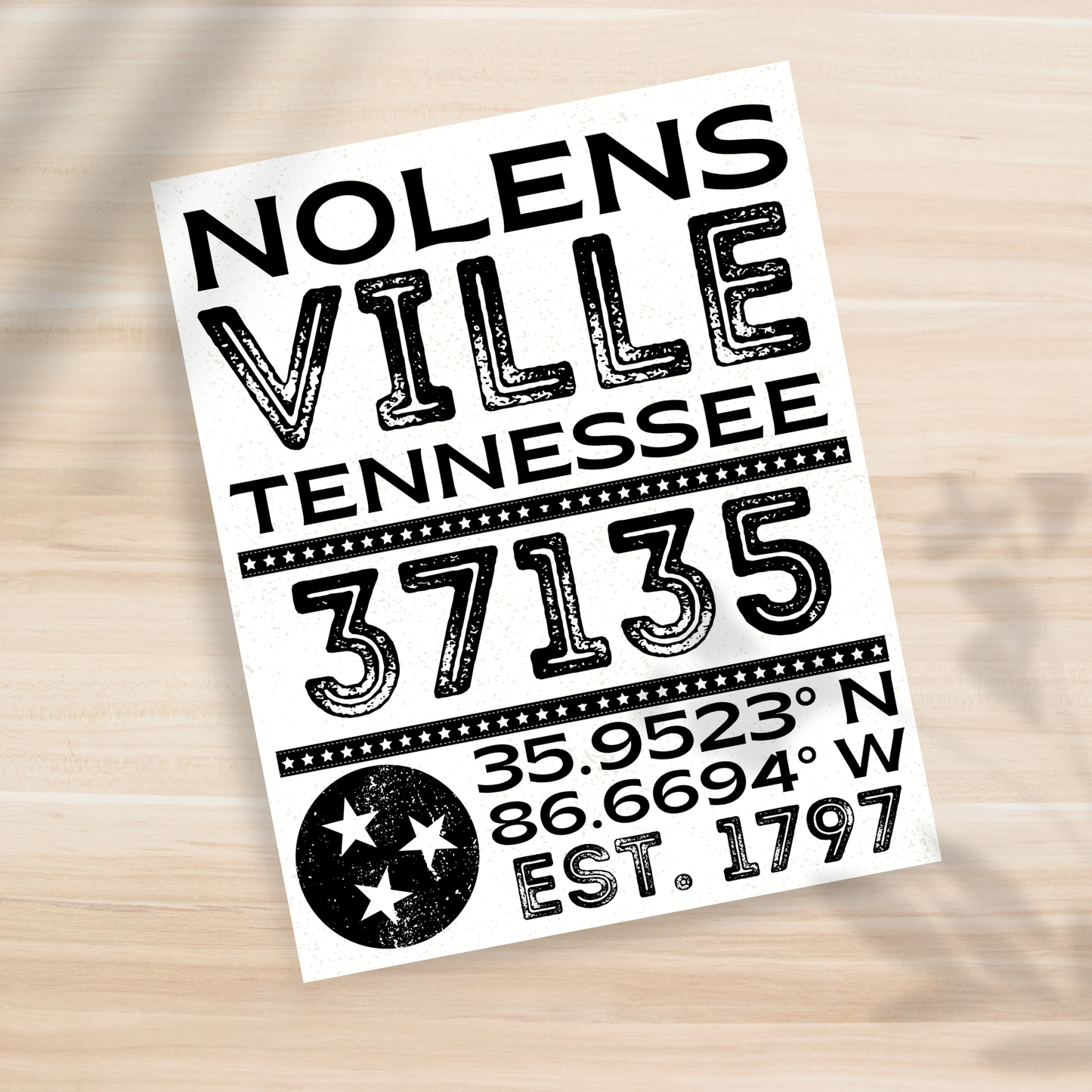 Nolensville, TN - 37135 - 8x10" Print