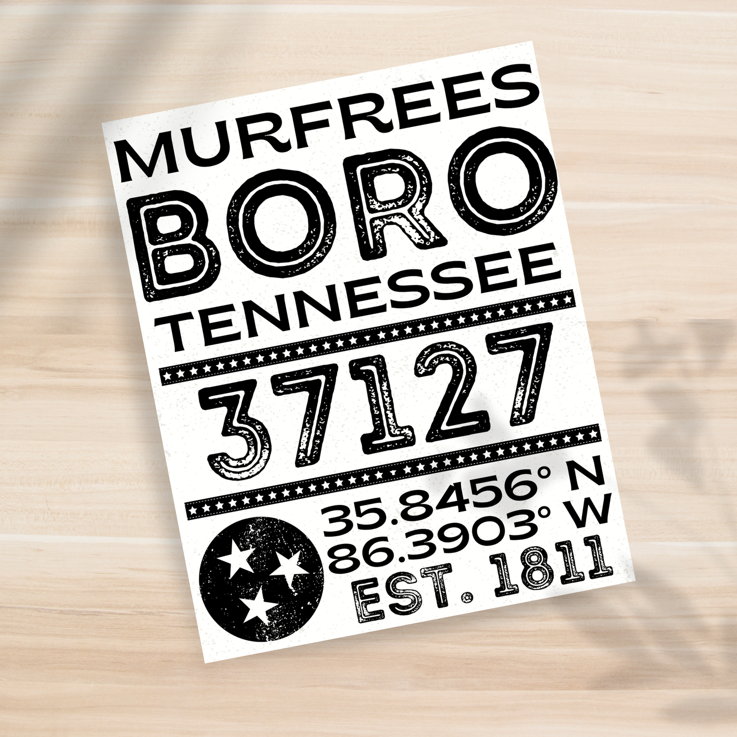 Murfreesboro, TN - 37127 - 8x10" Print
