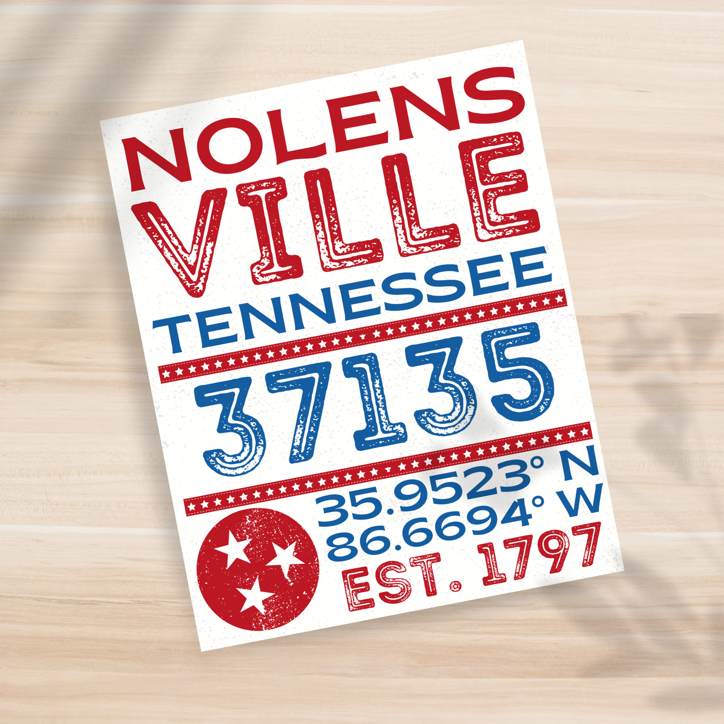 Nolensville, TN - 37135 - 8x10" Print