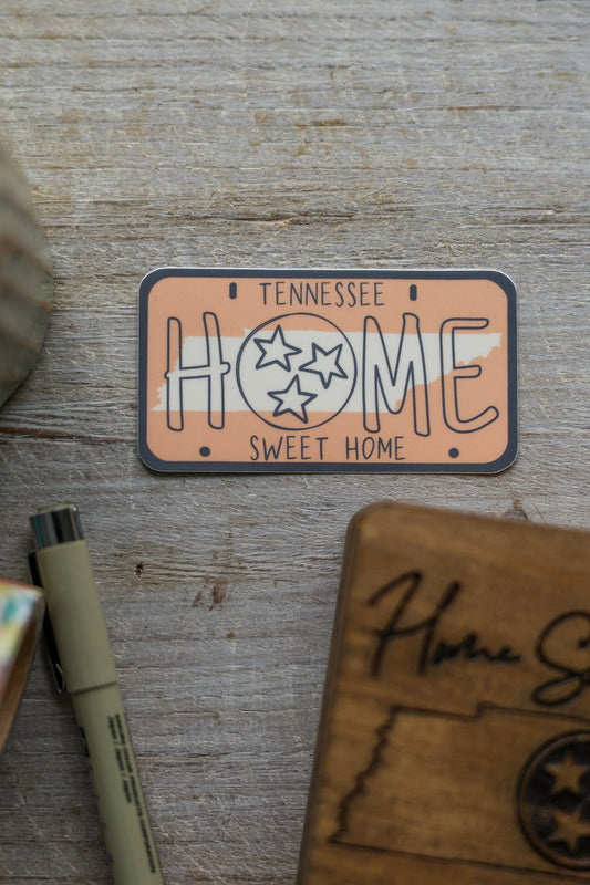 Orange TN License Plate Sticker