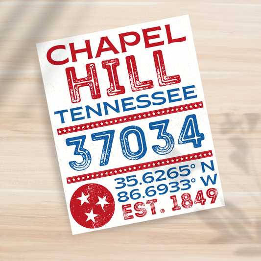 Chapel Hill, TN - 37034 - 8x10" Print
