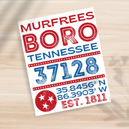 Murfreesboro, TN - 37128 - 8x10" Print