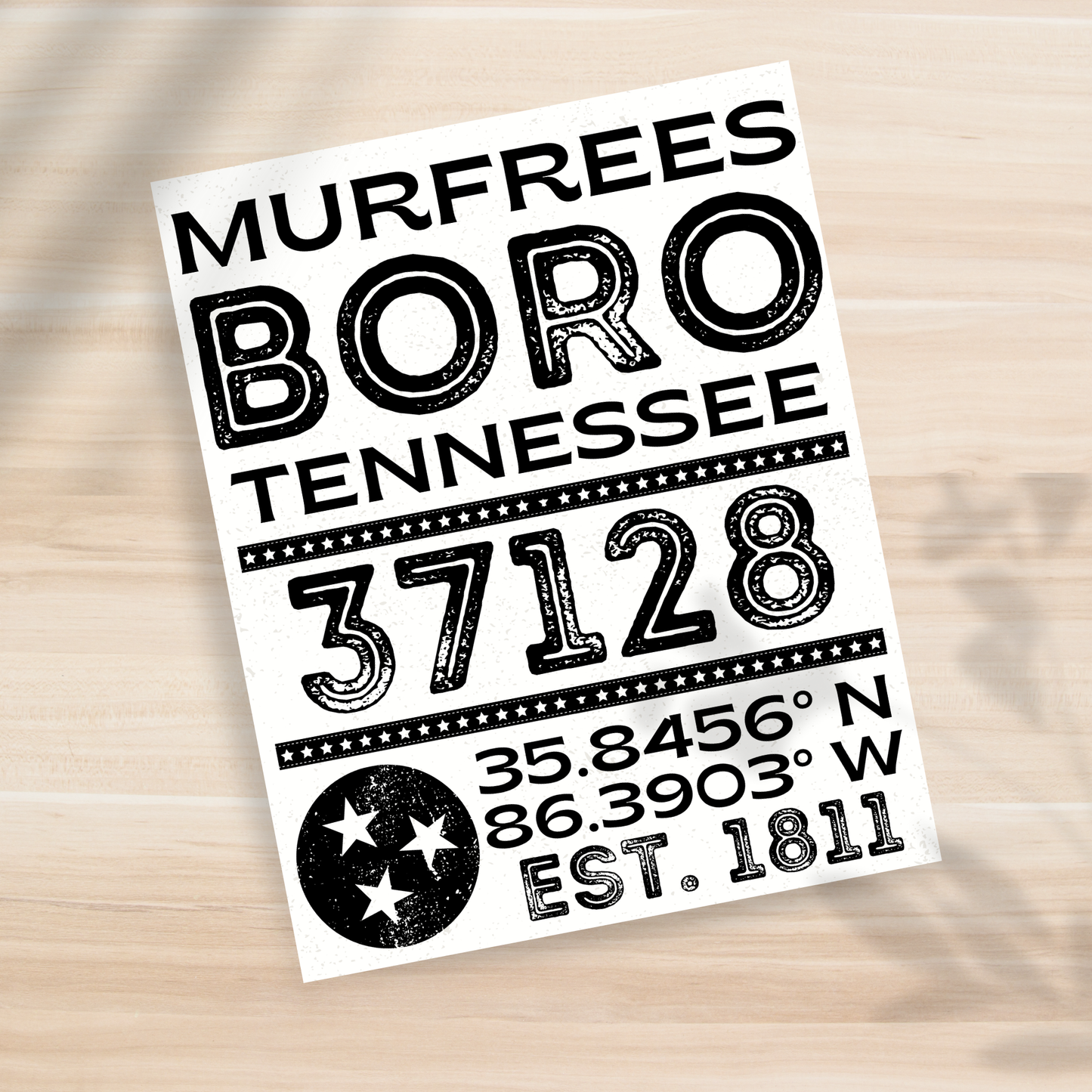 Murfreesboro, TN - 37128 - 8x10" Print