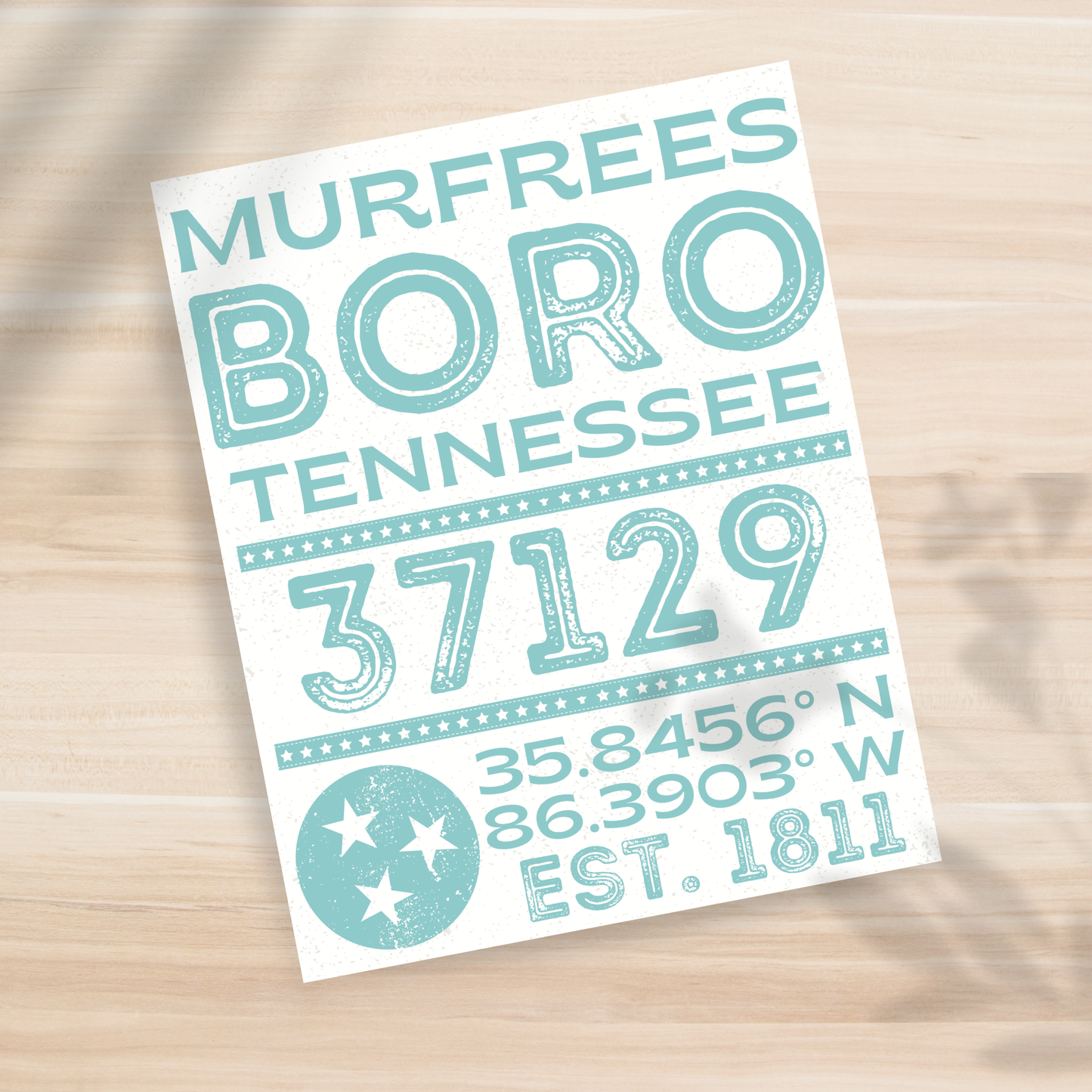 Murfreesboro, TN - 37129 - 8x10" Print