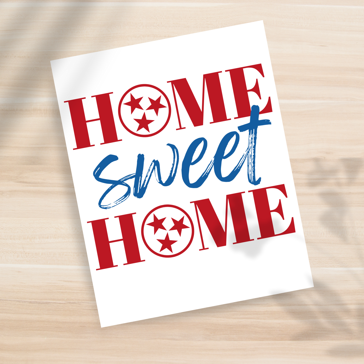 Home Sweet Home Tennessee Tri-Star 8x10" Print