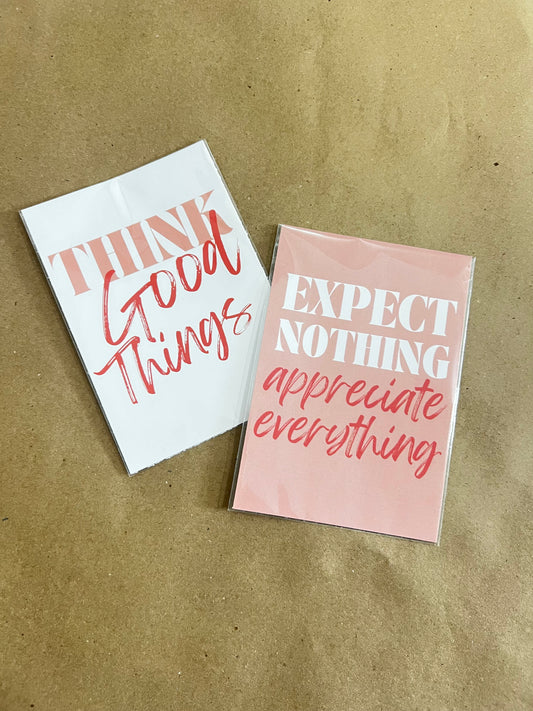 Think Good Things + Appreciate Everything - PINK Set