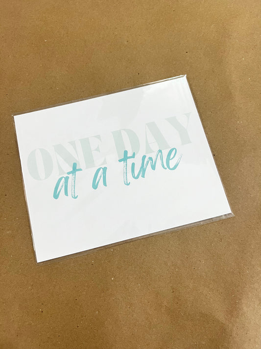 One Day at a Time - Teal Horizontal
